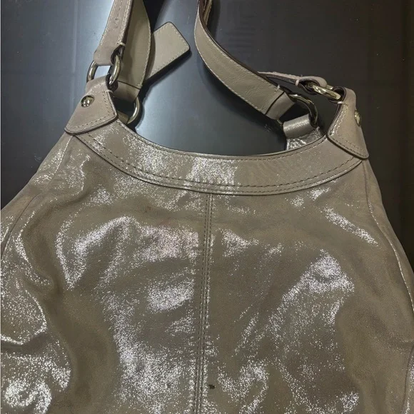 Coach Shimmering Beige Shoulder Bag